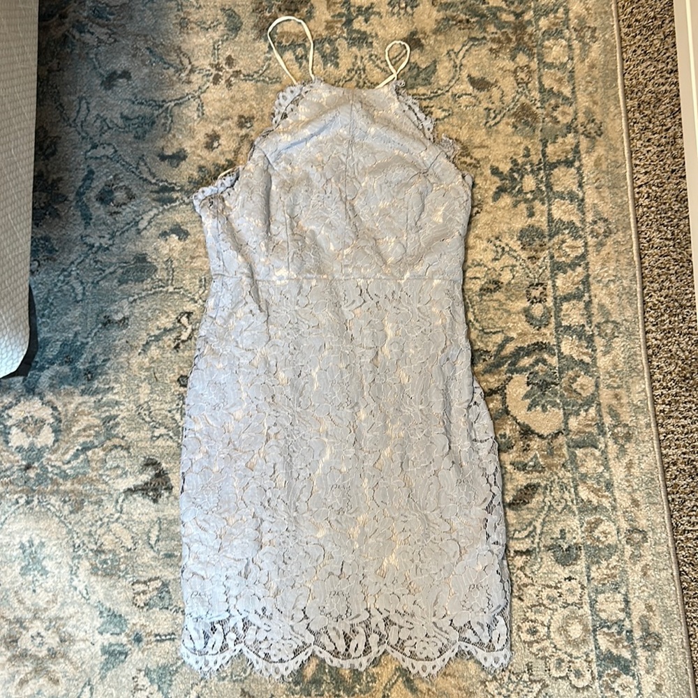 Tobi light blue lace dress